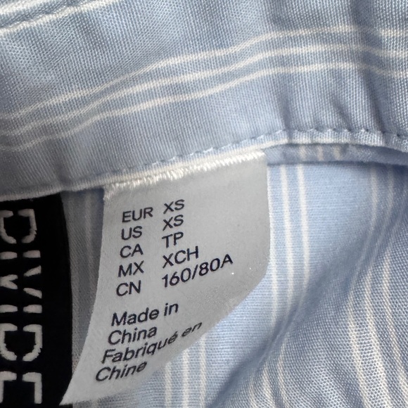 H& M Striped Cotton Relaxed Fit Shirt With Open Back In XS - Picture 11 of 11